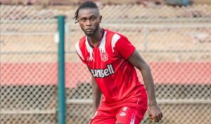 Collins Nwoburuoke in action at Abia Warriors