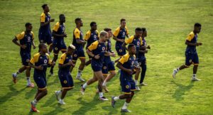 Kaizer Chiefs players going through their paces at training