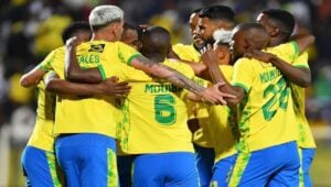 Mamelodi Sundowns players celebrating a goal