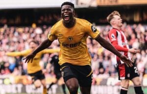 Marshall Munetsi in action for Wolverhampton Wanderers FC.