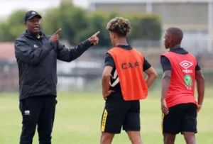 Amajita head coach Raymond Mdaka conducting a training session