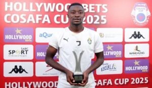 Thandolwenkosi Ngwenya after winning a Man of the Match award during the 2025 COSAFA Cup