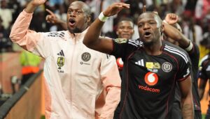 Tshegofatso Mabasa with Orlando Pirates on the MTN8 final