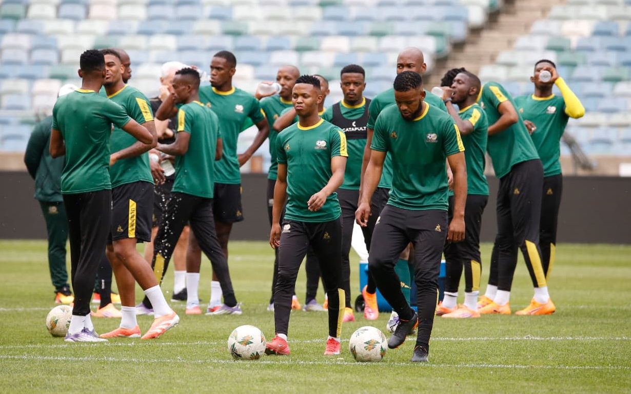 Bafana Bafana players at training