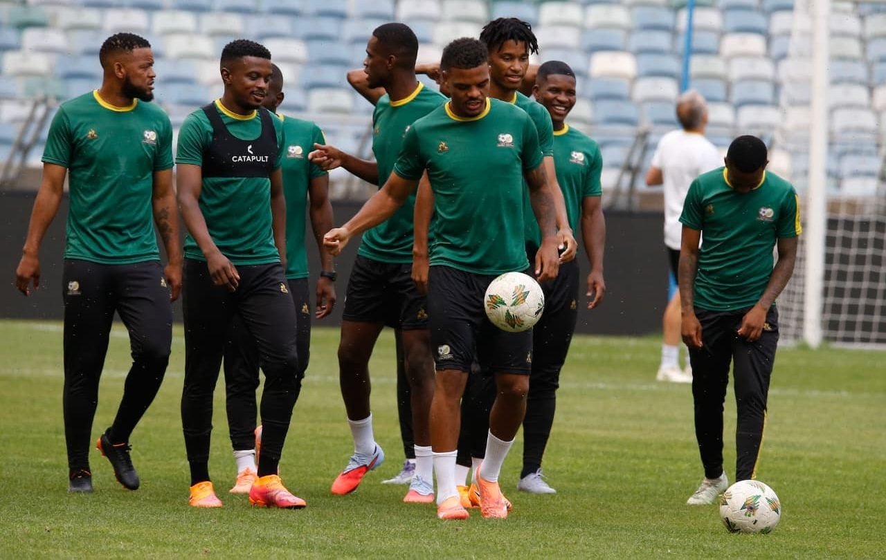 Bafana Bafana players at training