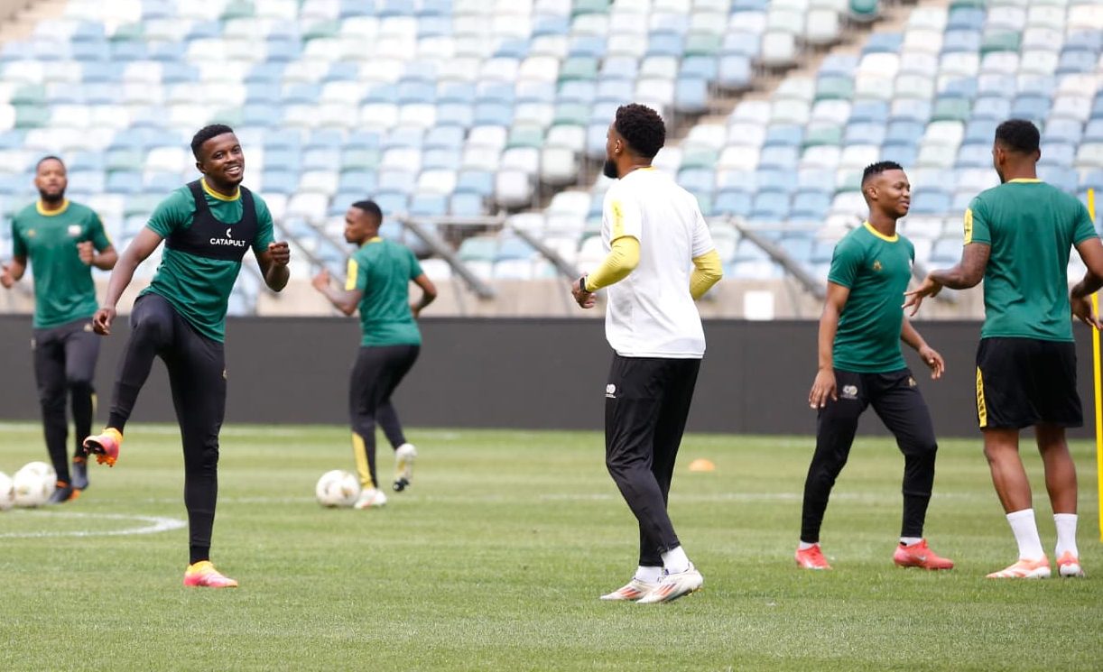 Bafana Bafana players training in Durban