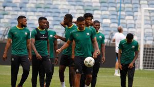 Lyle Foster with his Bafana Bafana teammates