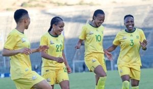 Banyana Banyana players in celebratory mood