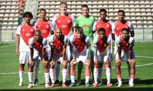Cape Town Spurs team picture during the Motsepe Foundation Championship 2024/25 game between Cape Town Spurs and Kruger United at Athlone Stadium on 29 March 2025
