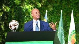 Patrice Motsepe addressing the 47th CAF Ordinary General Assembly in Kinshasa, Democratic Republic of Congo