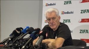Bafana Bafana coach Hugo Broos at press conference
