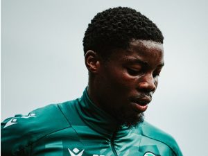 Bafana Bafana defender Ime Okon in Hannover 96 colors