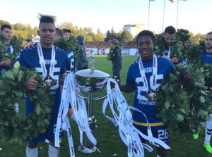 Jaisen Clifford and Kgaogelo Sekgota during their time in Lithuania