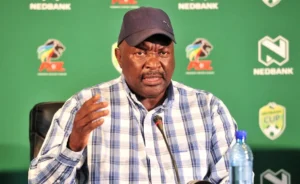 Former Bafana coach Jomo Sono speaking to the media