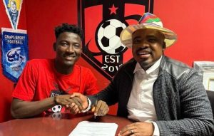 Kayode Bankole with TS Galaxy boss Tim Sukazi