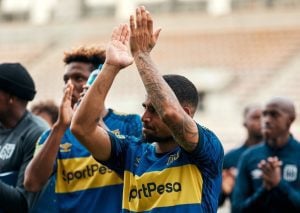 Keagan Dolly salute Cape Town City fans after a match