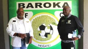 Khurishi Mphahlele and Dan Malesela during his return to the club last season