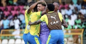 Mamelodi Sundowns players celebrating