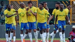Mamelodi Sundowns in action Remo Stars at Nigeria