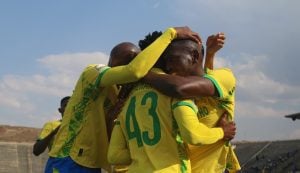 Mamelodi Sundowns players celebrating