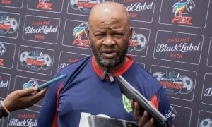 Golden Arrows FC coach Manqoba Mngqithi at Carling Cup press converance