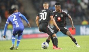 Masindi Nemtajela in action at Orlando Pirates