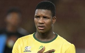 Mbekezeli Mbokazi in national team colours