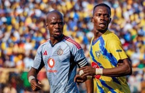 Orlando Pirates in action against Saint Eloi-Lupopo in a CAF Champions League match