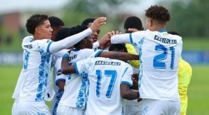 Mamelodi Suundowns DDC team celebrate goal.