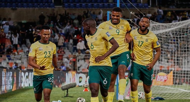 Bafana Bafana players in celebratory mood