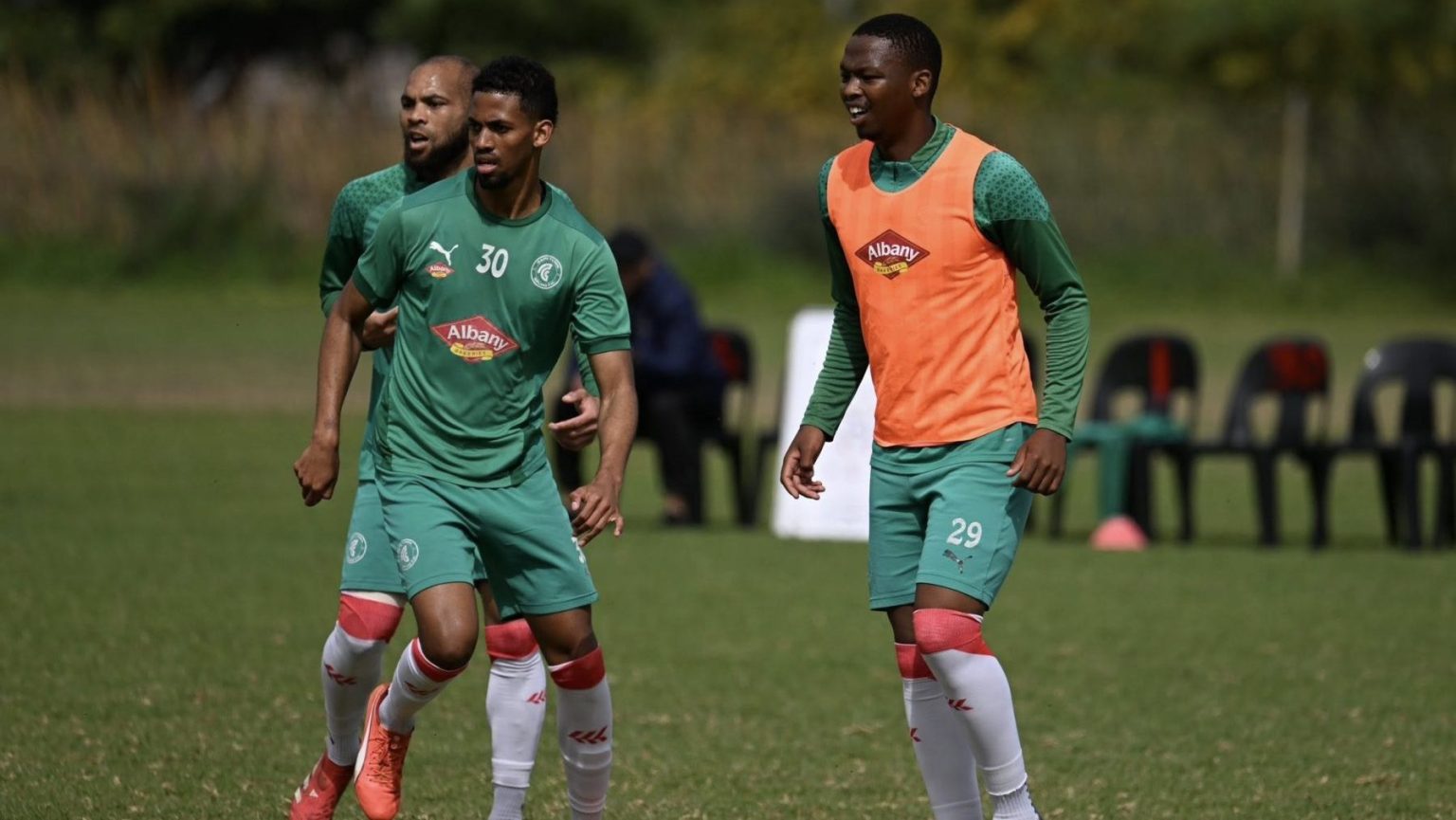 Cape Town Spurs FC players during a training session