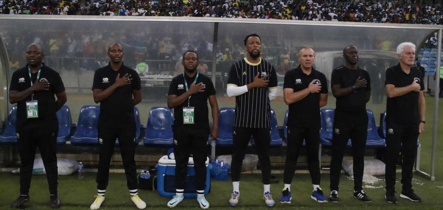 Hugo Broos and Helman Mkhalele, Bafana Bafana
