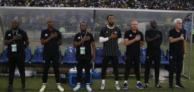 Hugo Broos and Helman Mkhalele, Bafana Bafana