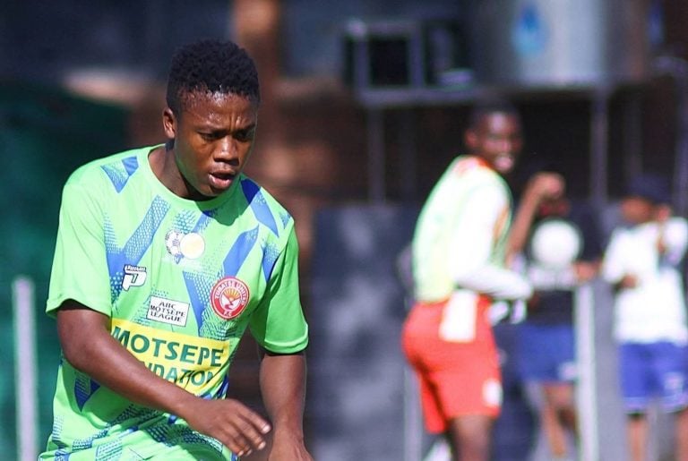 Kgaogelo Sekgota in action for the SAFA Limpopo ABC Motsepe League side Tubatse United