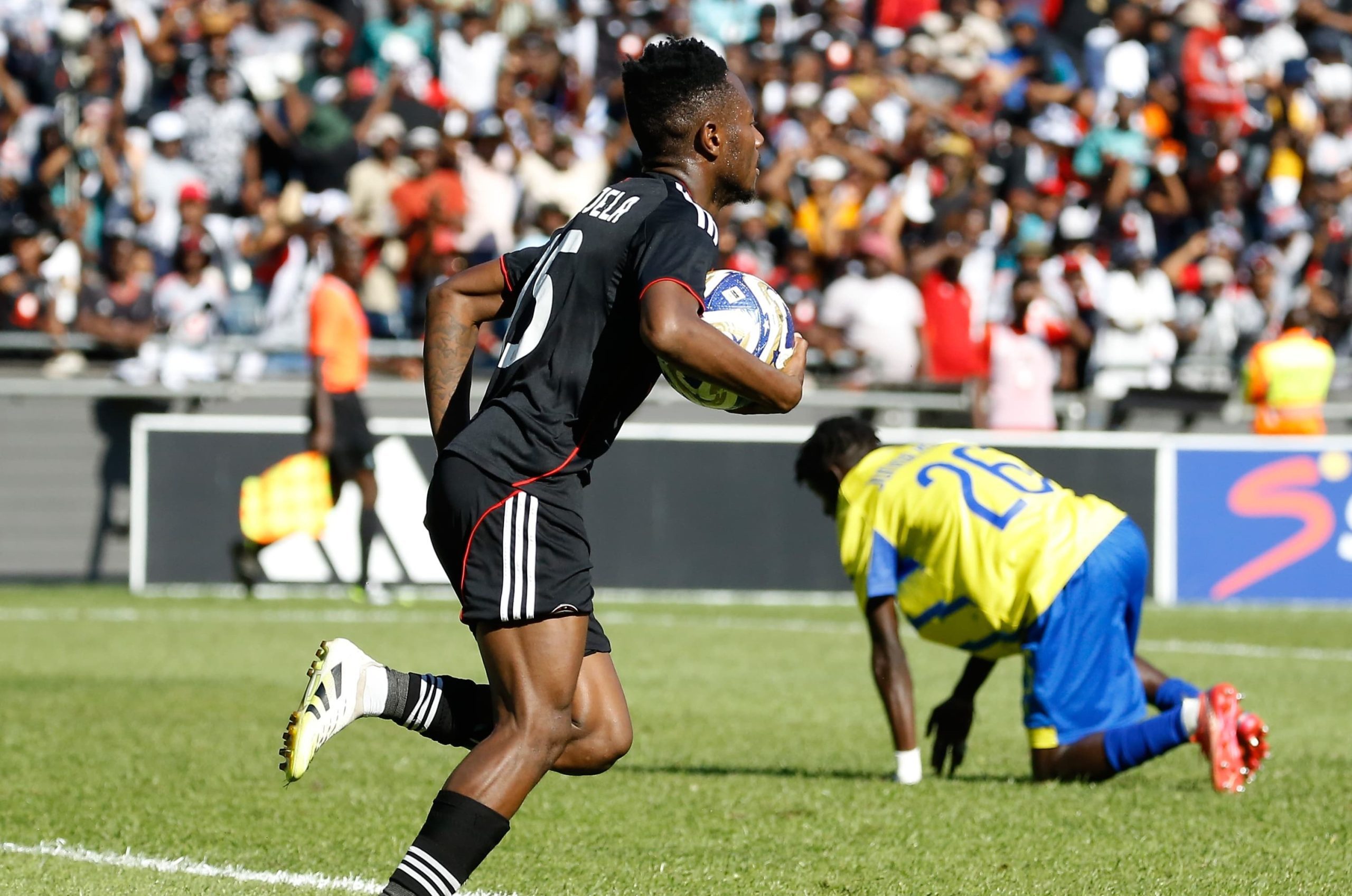 Masindi Nemtajela in action for Orlando Pirates