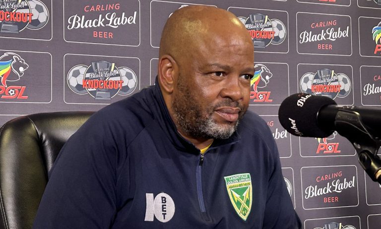 Golden Arrows coach Manqoba Mngqithi engages the media