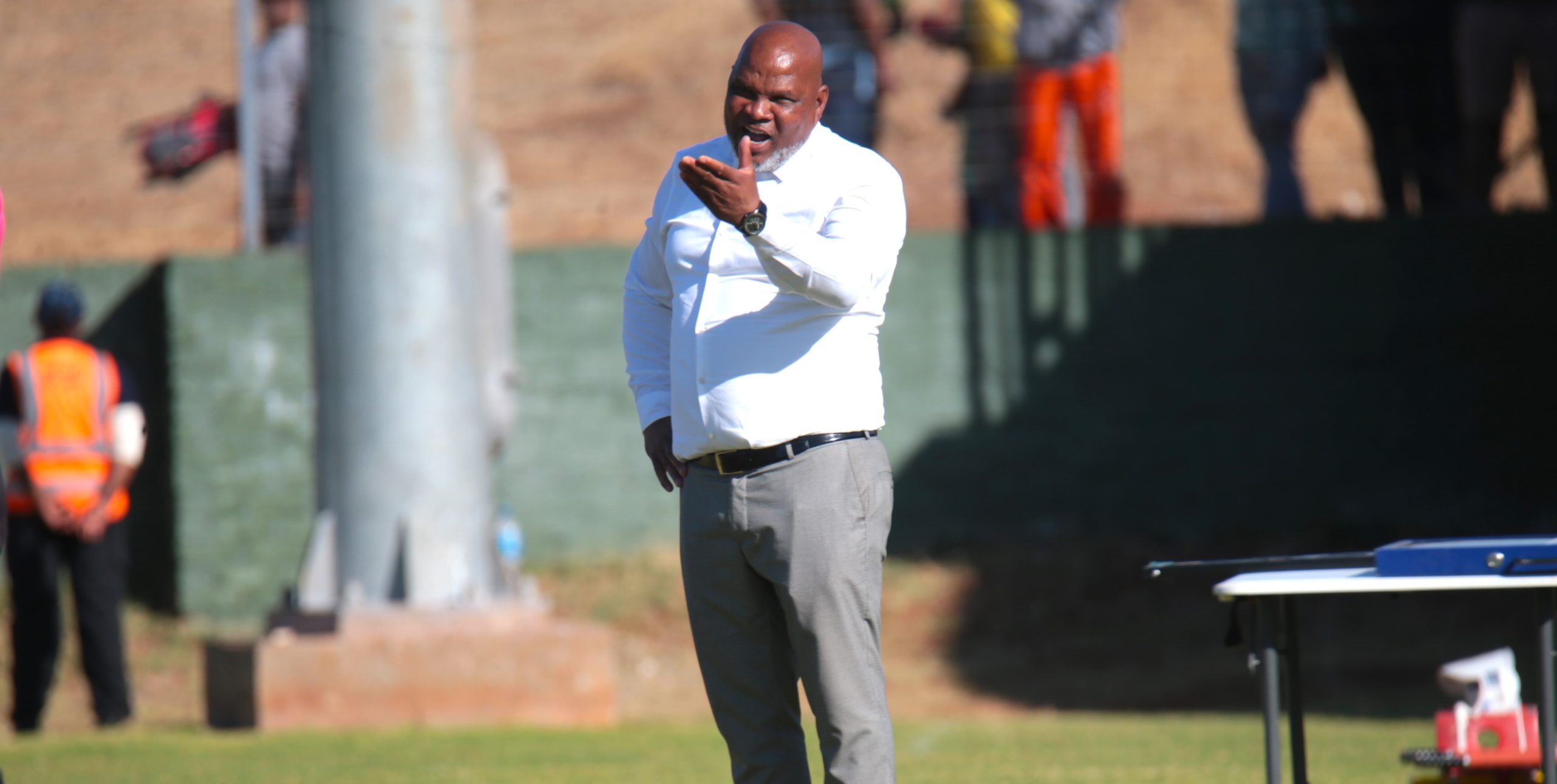 Morgan Mammila pointing a finger during while on the touchline during his time at Baroka FC