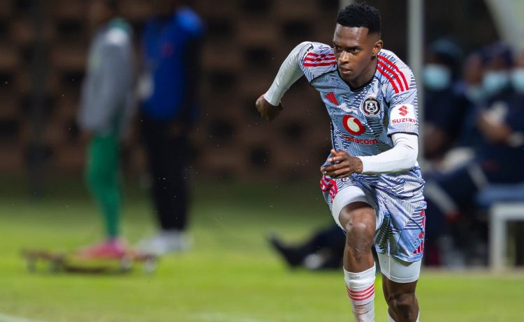 Nkosikhona Ndaba in action for Orlando Pirates