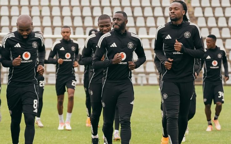 Olisa Ndah with Orlando Pirates at training