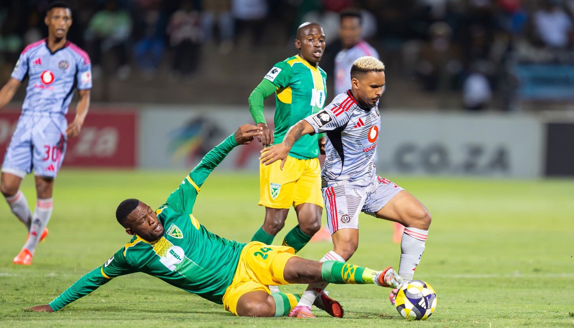 Oswin Appollis in action for Orlando Pirates against Golden Arrows