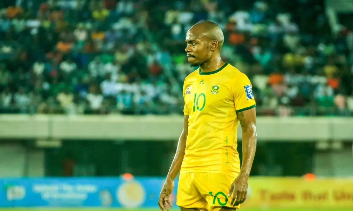 Percy Tau in action for Bafana Bafana