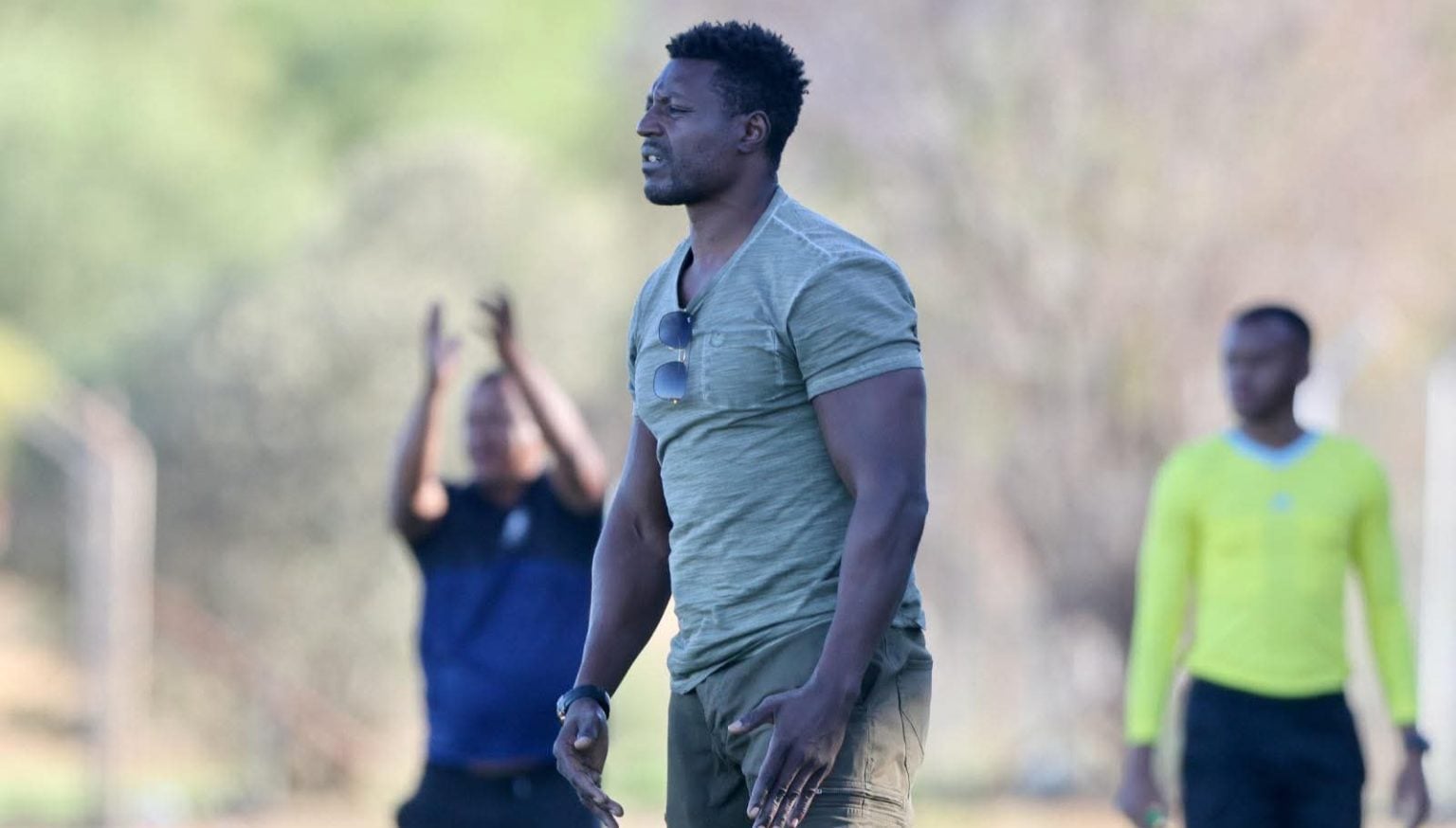 Ronnie Kanalelo on the touchline for at Bucks Buccaneers in Namibia.