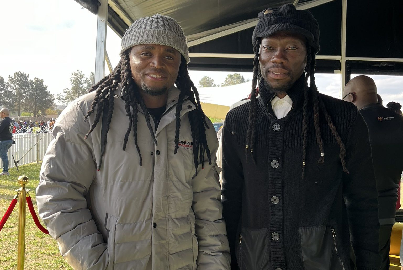Siphiwe Tshabalala and Reneilwe Letsholonyane at an event