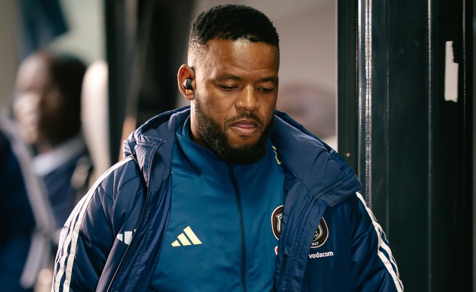 Sipho Mbule during arrival at Orlando Pirates