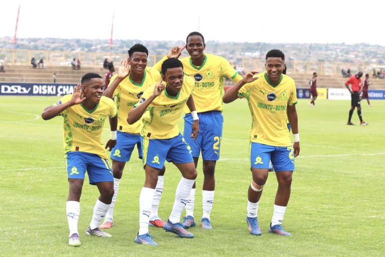 Mamelodi Sundown DDC team celebrate goal