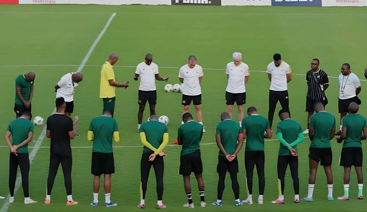 Bafana Bafana seek devine intervention during Afcon 2023 in the Ivory Coast. Image: Nkosinathi_Sibisi29/Instagram