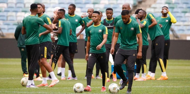Bafana Bafana players at training