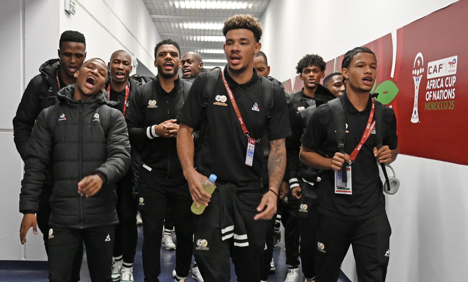 Bafana Bafana singing before a game