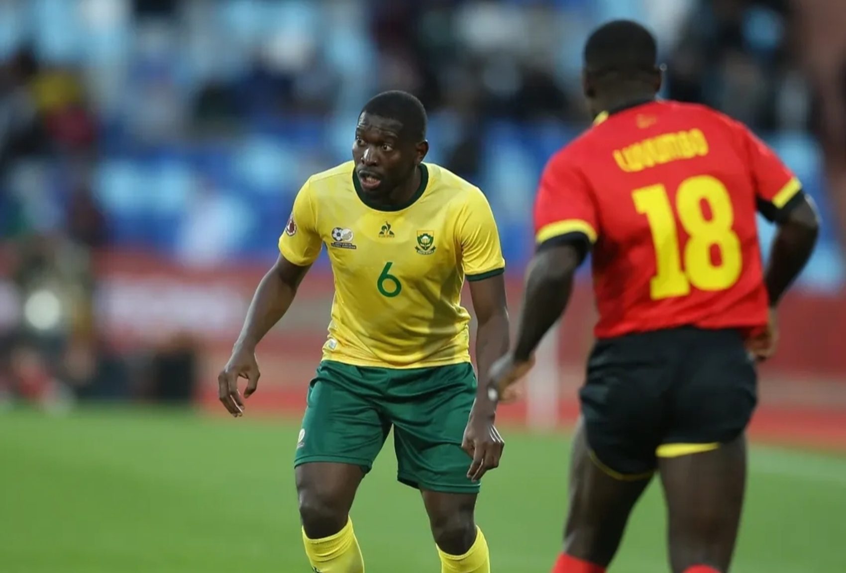 Bafana Bafana star Aubrey Modiba in action against Angola