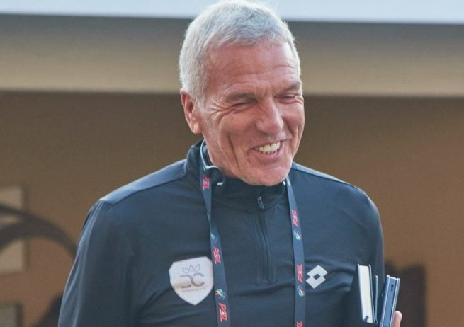 Coach Ernst Middendorp in Durban City FC colours